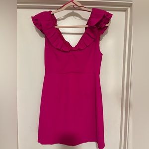 DO + BE Ruffle Sleeve Pink Mini Dress M